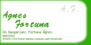 agnes fortuna business card