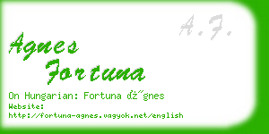 agnes fortuna business card